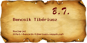 Bencsik Tibériusz névjegykártya