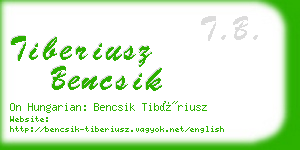tiberiusz bencsik business card